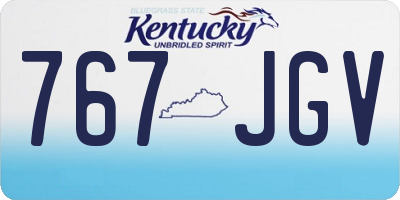 KY license plate 767JGV