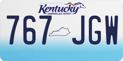 KY license plate 767JGW