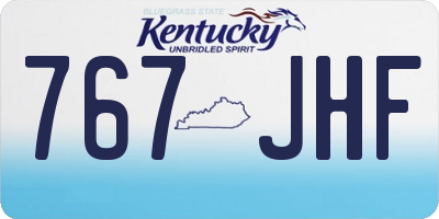 KY license plate 767JHF