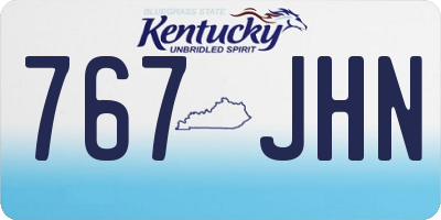 KY license plate 767JHN