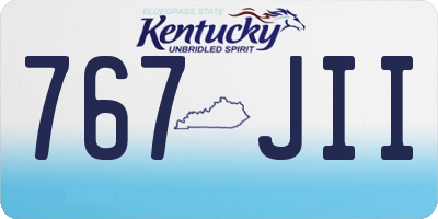 KY license plate 767JII