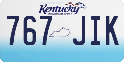 KY license plate 767JIK