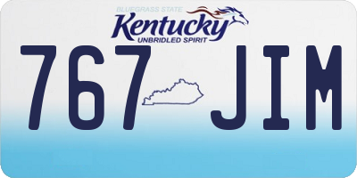 KY license plate 767JIM