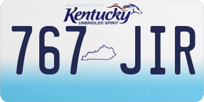 KY license plate 767JIR