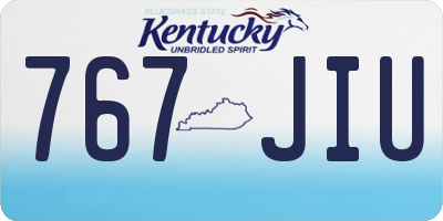 KY license plate 767JIU