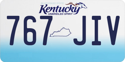 KY license plate 767JIV