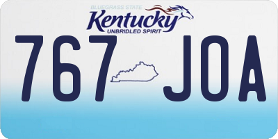 KY license plate 767JOA