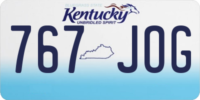 KY license plate 767JOG