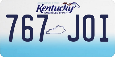 KY license plate 767JOI
