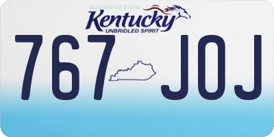 KY license plate 767JOJ