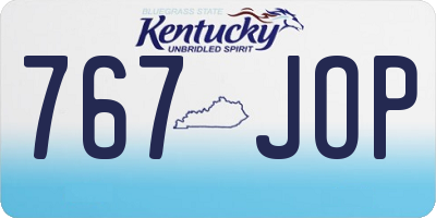 KY license plate 767JOP