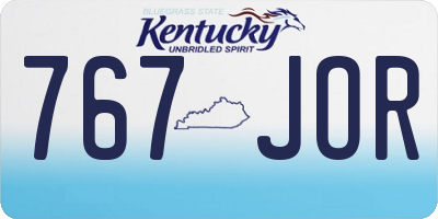 KY license plate 767JOR