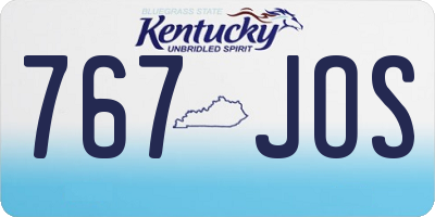 KY license plate 767JOS