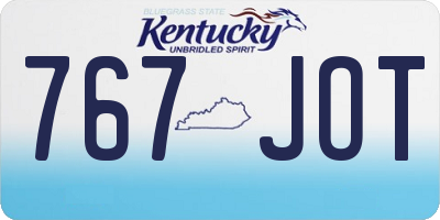 KY license plate 767JOT