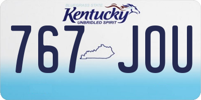 KY license plate 767JOU