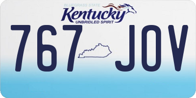 KY license plate 767JOV