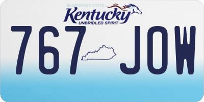 KY license plate 767JOW
