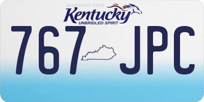 KY license plate 767JPC