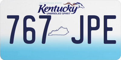 KY license plate 767JPE