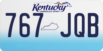 KY license plate 767JQB