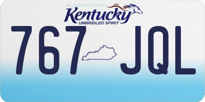 KY license plate 767JQL