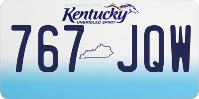 KY license plate 767JQW
