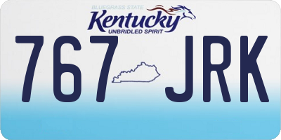 KY license plate 767JRK