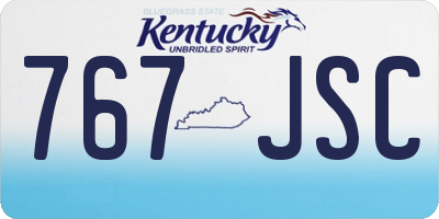KY license plate 767JSC