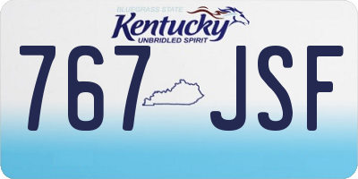 KY license plate 767JSF