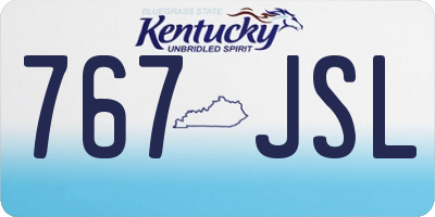 KY license plate 767JSL
