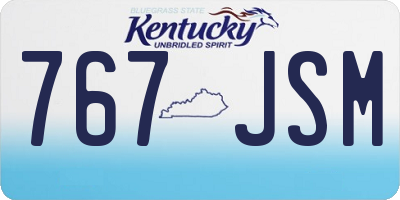 KY license plate 767JSM