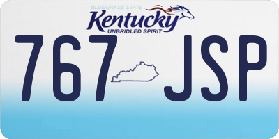 KY license plate 767JSP