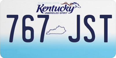 KY license plate 767JST