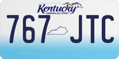 KY license plate 767JTC