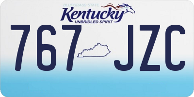 KY license plate 767JZC