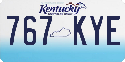KY license plate 767KYE
