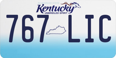 KY license plate 767LIC