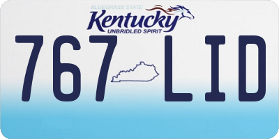 KY license plate 767LID