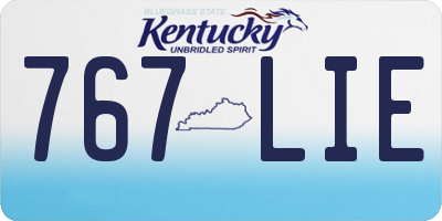 KY license plate 767LIE