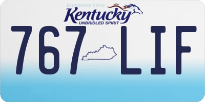 KY license plate 767LIF