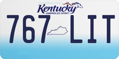 KY license plate 767LIT