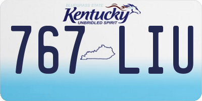 KY license plate 767LIU