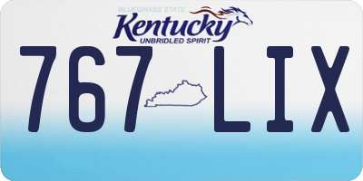 KY license plate 767LIX