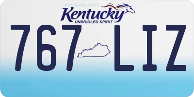 KY license plate 767LIZ