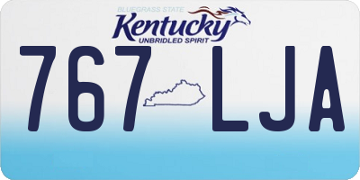 KY license plate 767LJA
