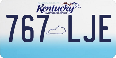KY license plate 767LJE