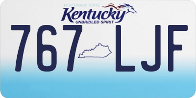 KY license plate 767LJF