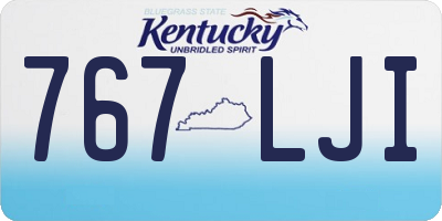 KY license plate 767LJI