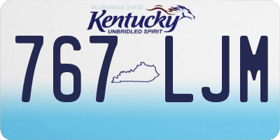 KY license plate 767LJM