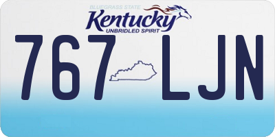 KY license plate 767LJN